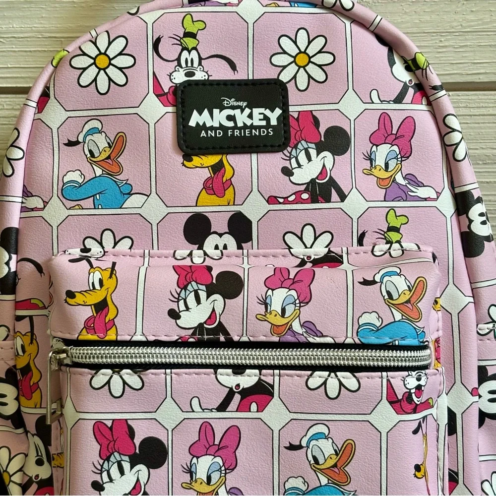 Disney Bioworld Small Multi Colored‎ Backpack Mickey Mouse & Friends NEW